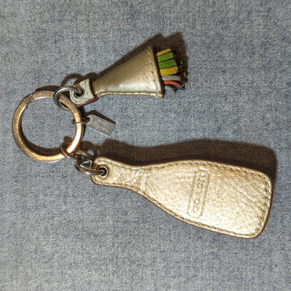 Coach Leather Champagne bottle keychain key fob with rhinestone bubbles! - Picture 2 of 5